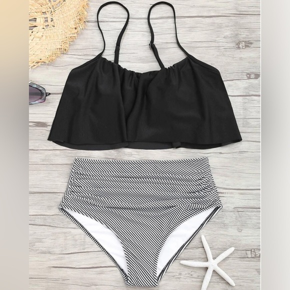 Cupshe Swim New Black And White Bikini Set Poshmark